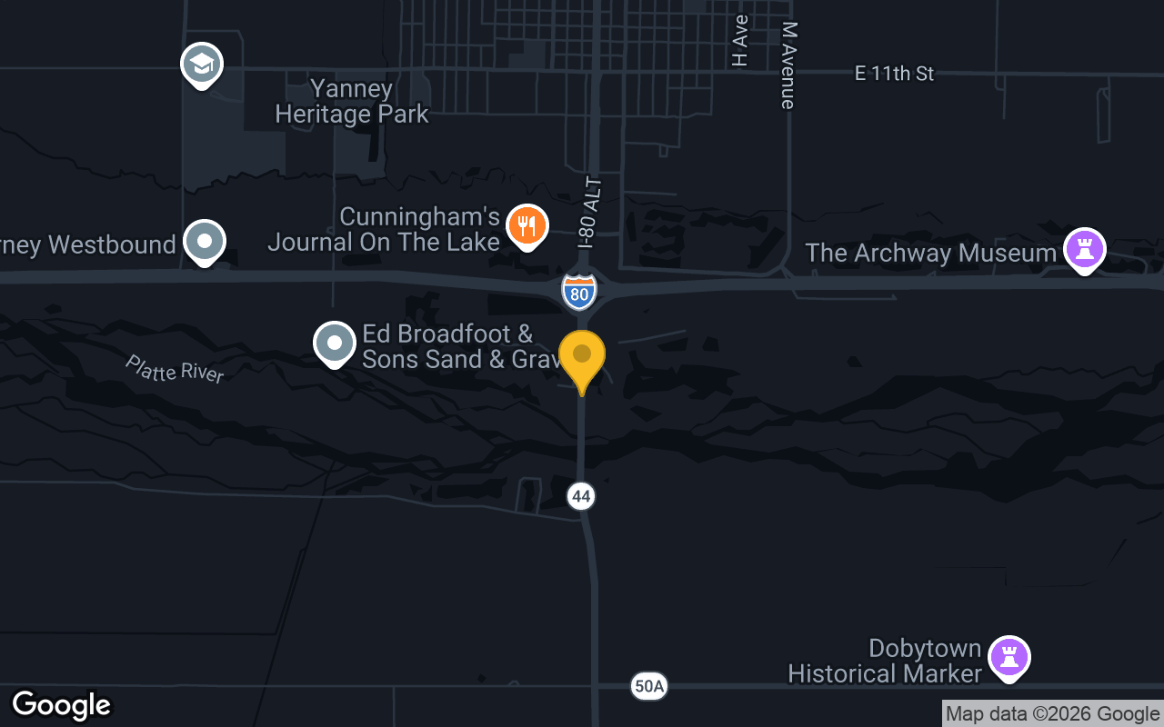 Map of bar trivia spots in Kearney, NE