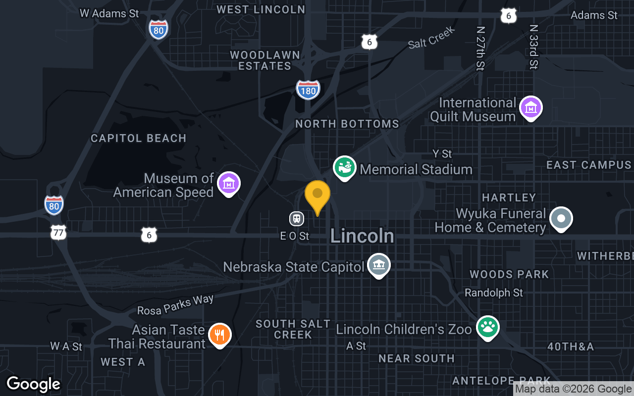 Map of bar trivia spots in Lincoln, NE