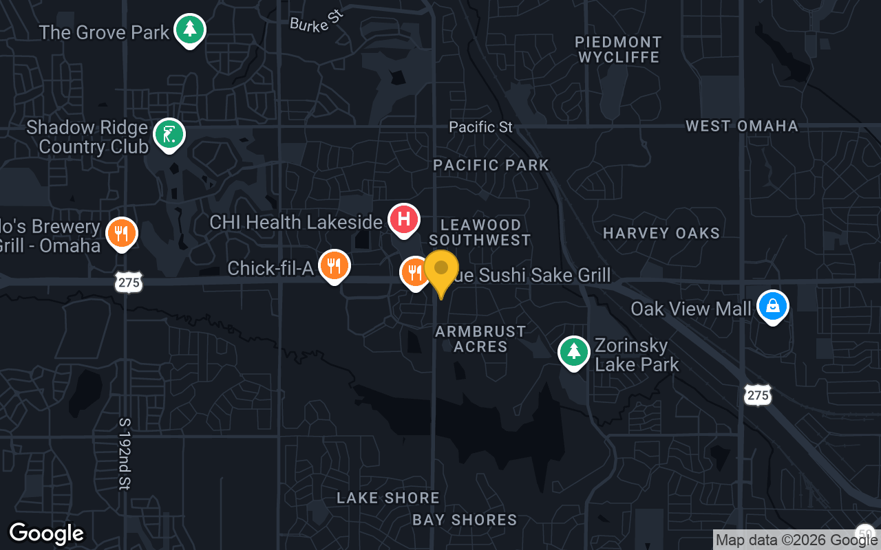 Map of bar trivia spots in Omaha, NE