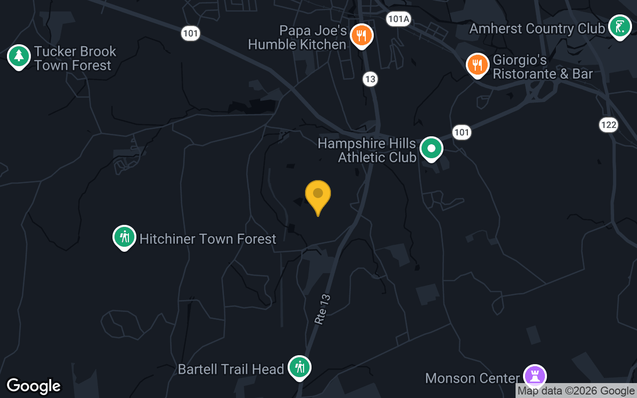 Map of bar trivia spots in Milford, NH