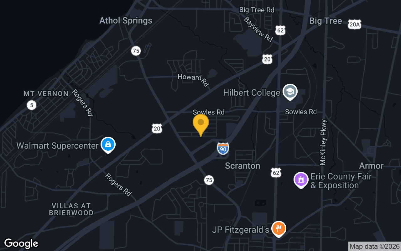 Map of bar trivia spots in Town of Hamburg, NY