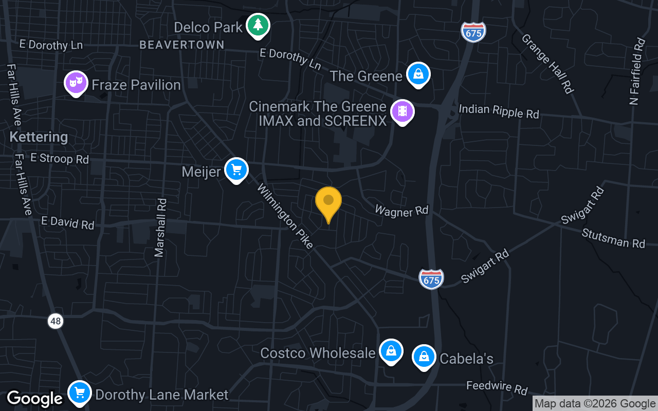Map of bar trivia spots in Kettering, OH