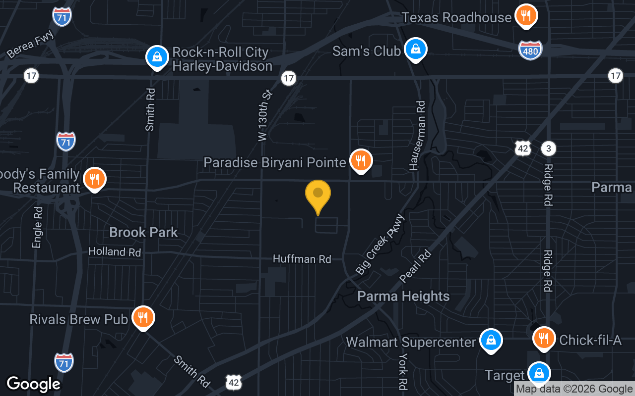 Map of bar trivia spots in Parma, OH