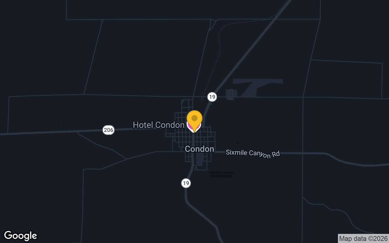 Map of bar trivia spots in Condon, OR