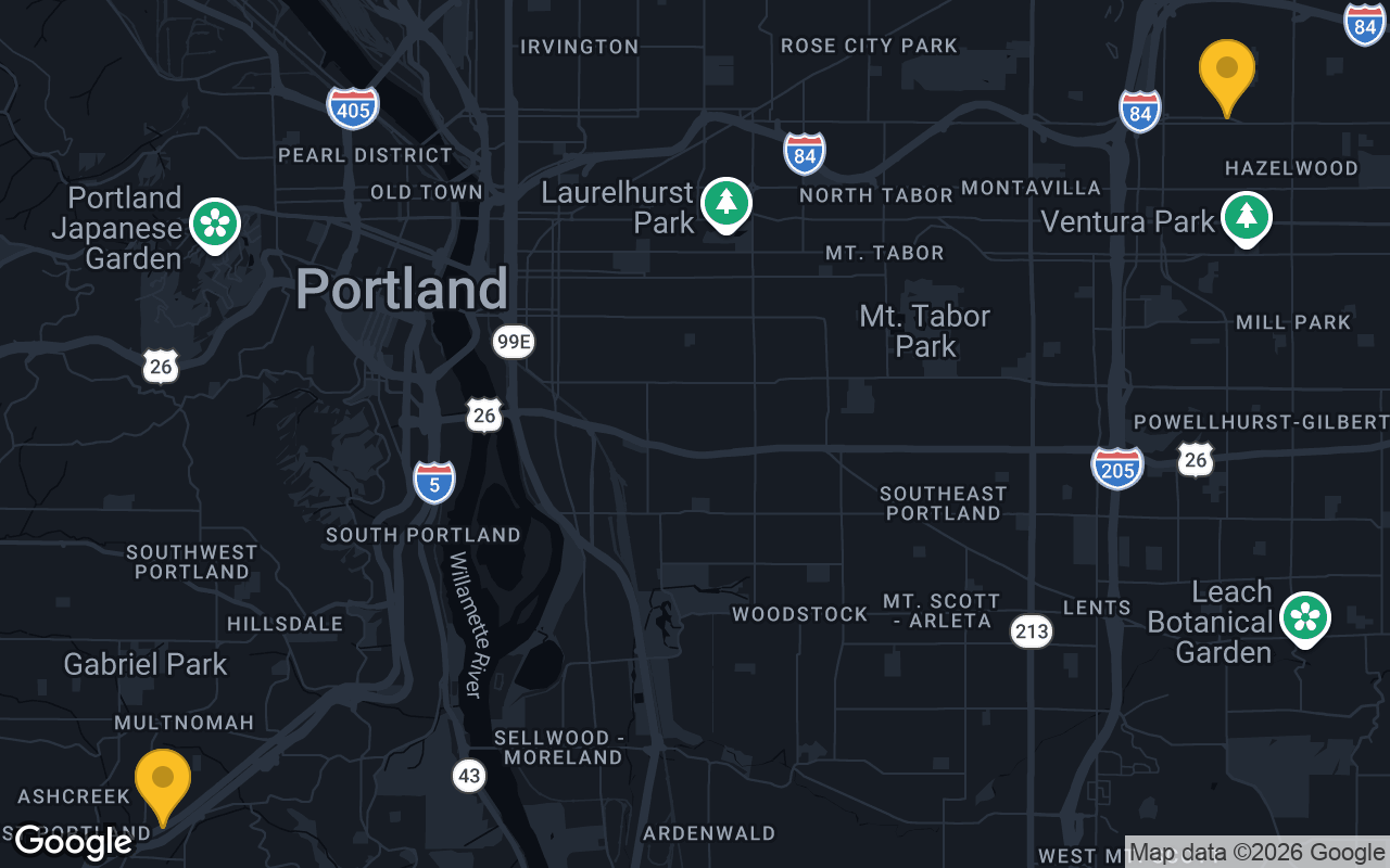 Map of bar trivia spots in Portland, OR