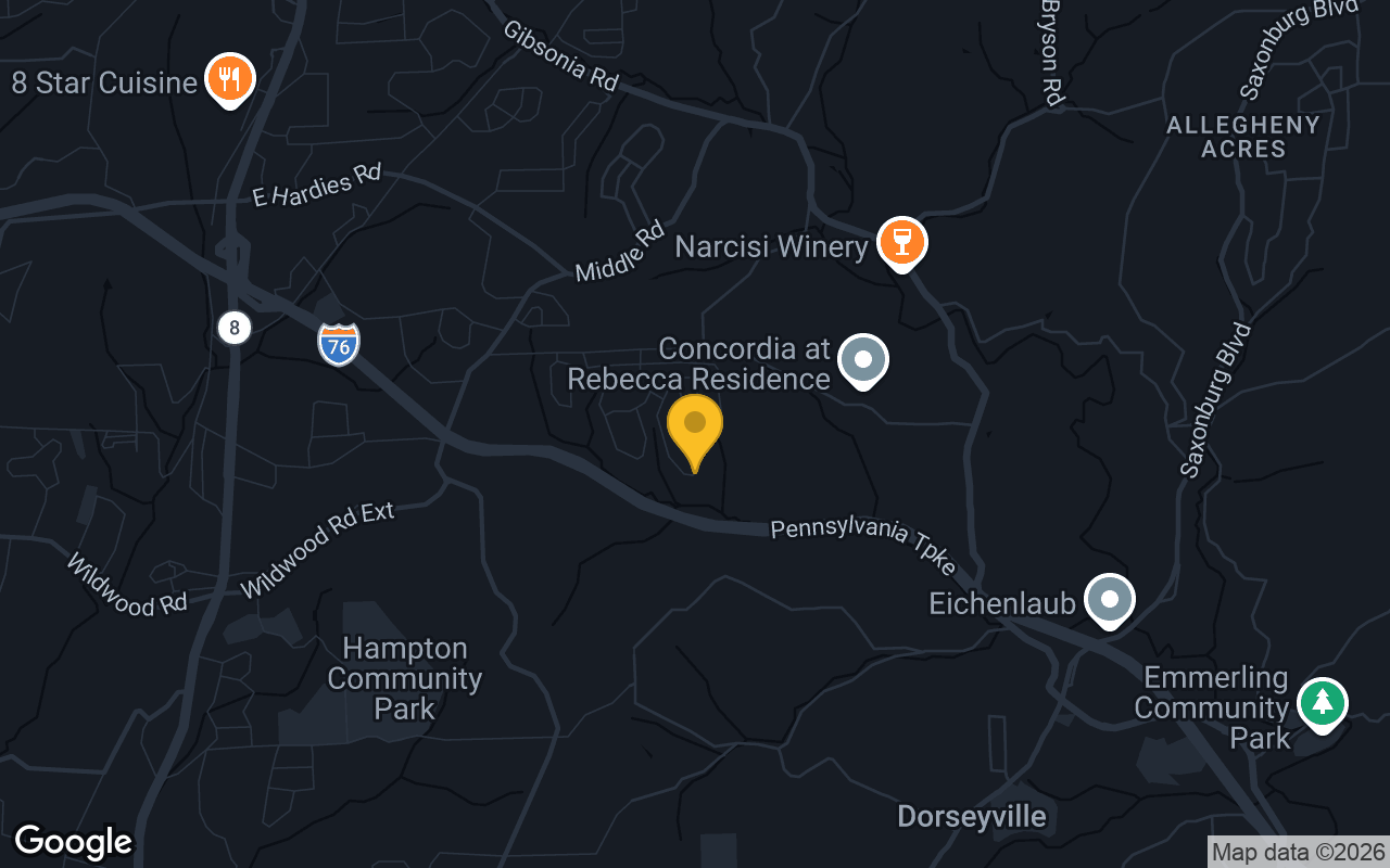 Map of bar trivia spots in West Deer Township, PA