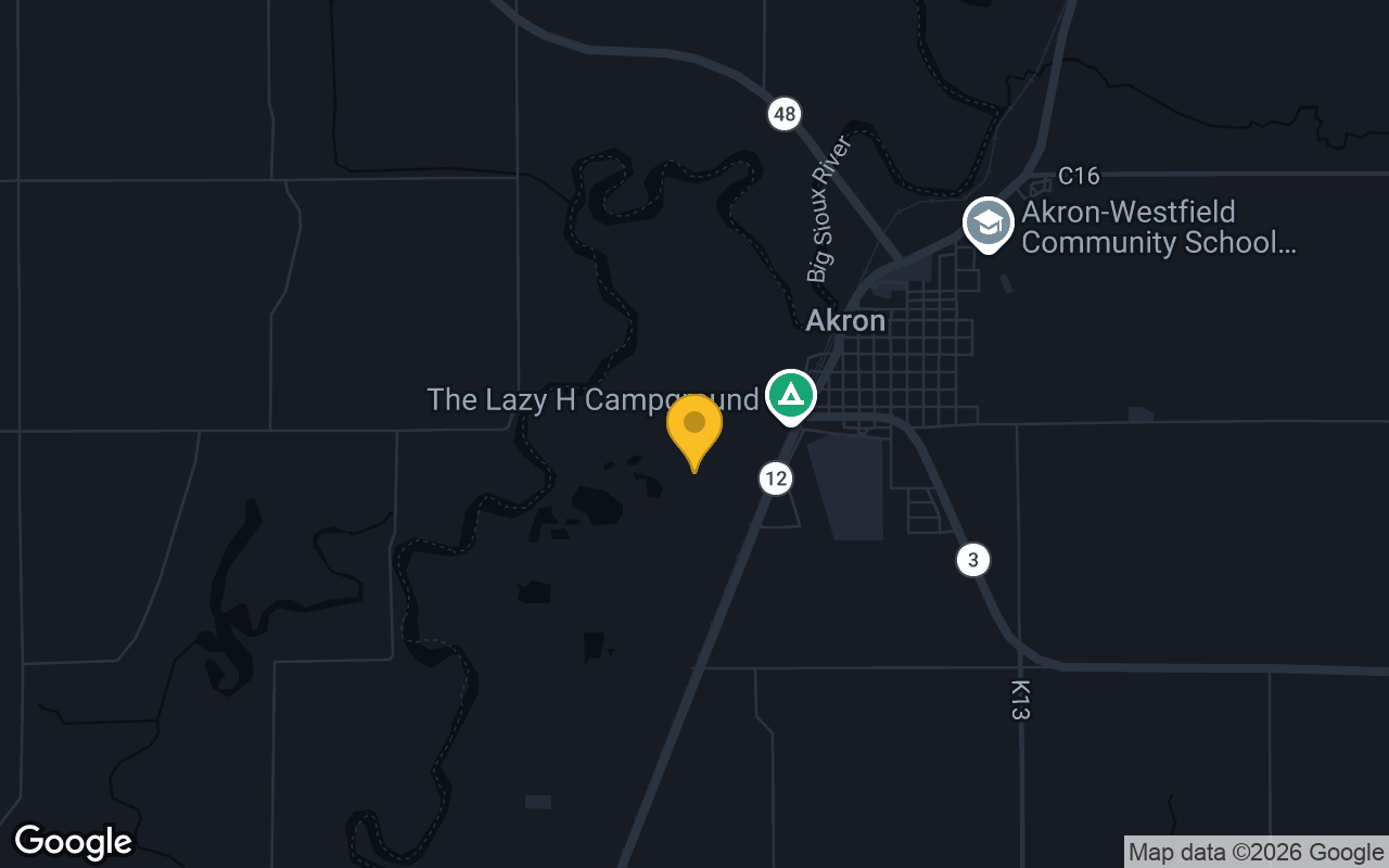Map of bar trivia spots in Vermillion, SD