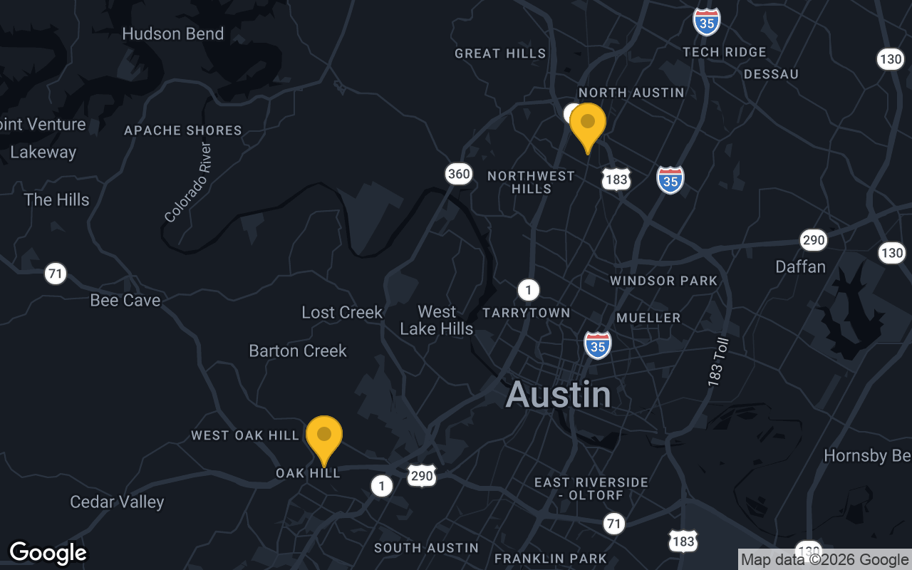 Map of bar trivia spots in Austin, TX