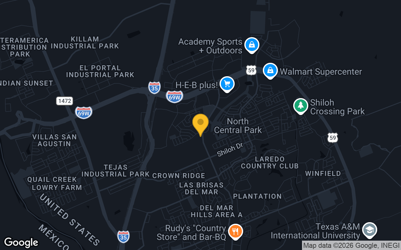 Map of bar trivia spots in Laredo, TX