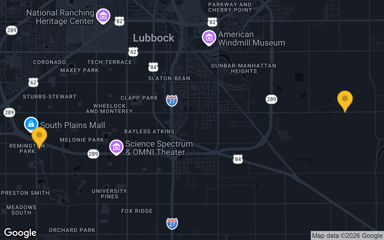 Map of bar trivia spots in Lubbock, TX