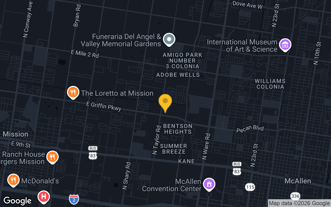 Map of bar trivia spots in Mcallen, TX
