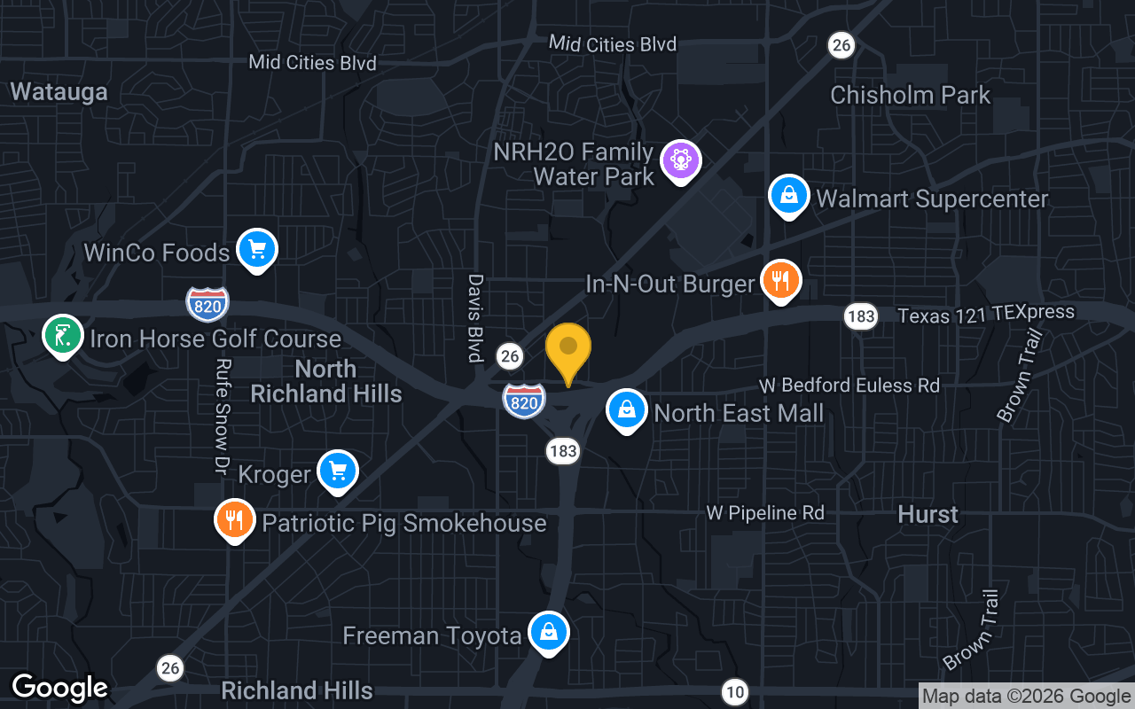 Map of bar trivia spots in N. Richland Hills, TX