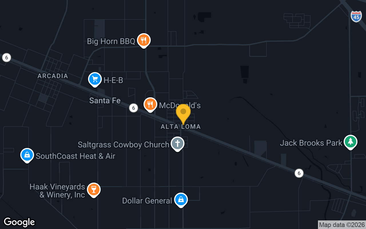 Map of bar trivia spots in Santa Fe, TX