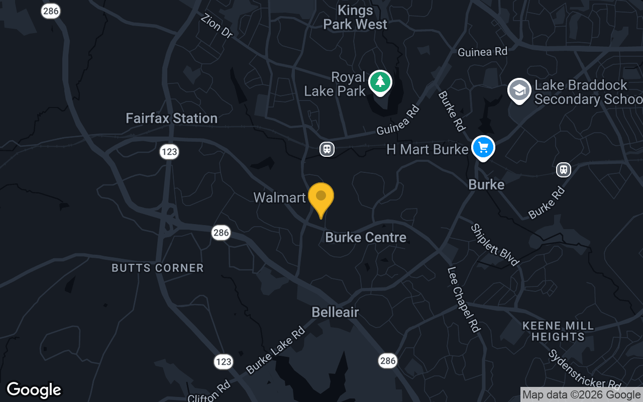Map of bar trivia spots in Burke, VA