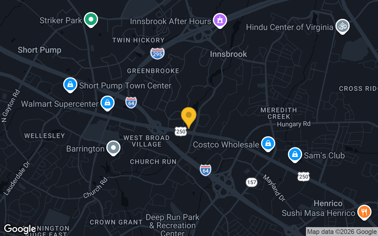 Map of bar trivia spots in Glen Allen, VA