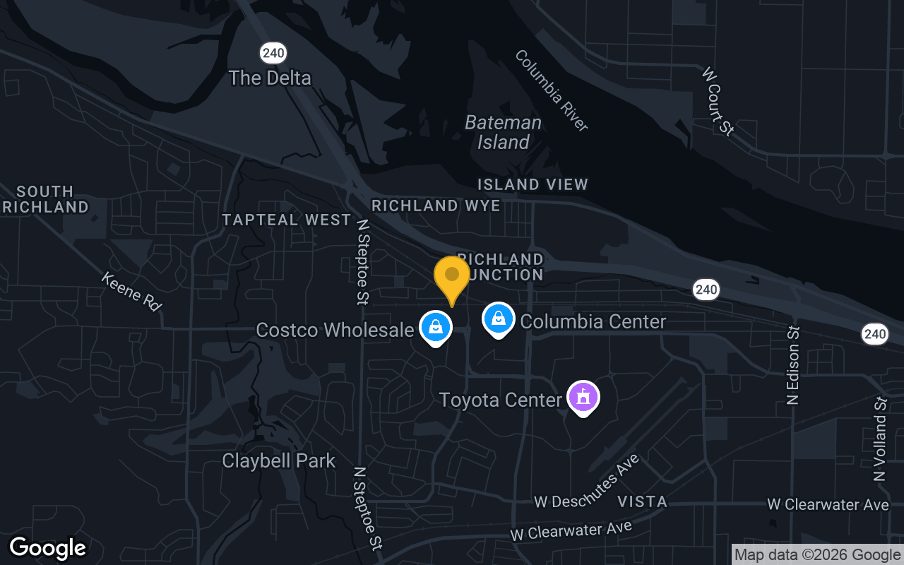 Map of bar trivia spots in Kennewick, WA