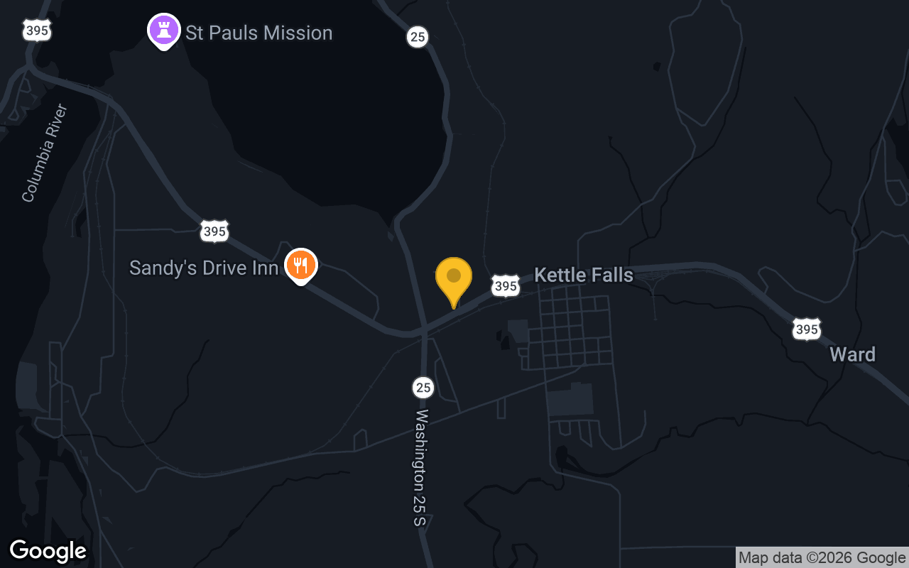 Map of bar trivia spots in Kettle Falls, WA