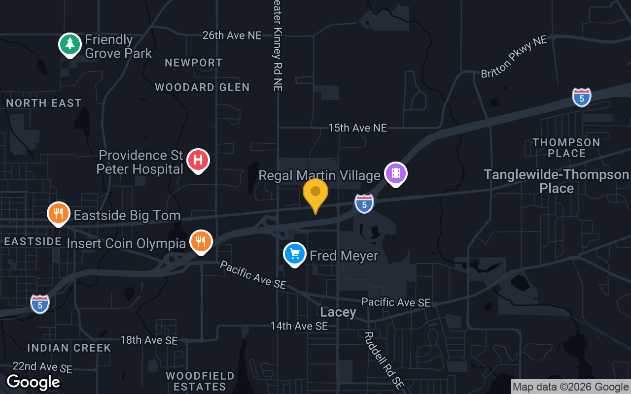 Map of bar trivia spots in Olympia, WA