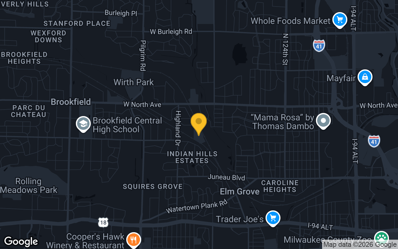 Map of bar trivia spots in Elm Grove, WI