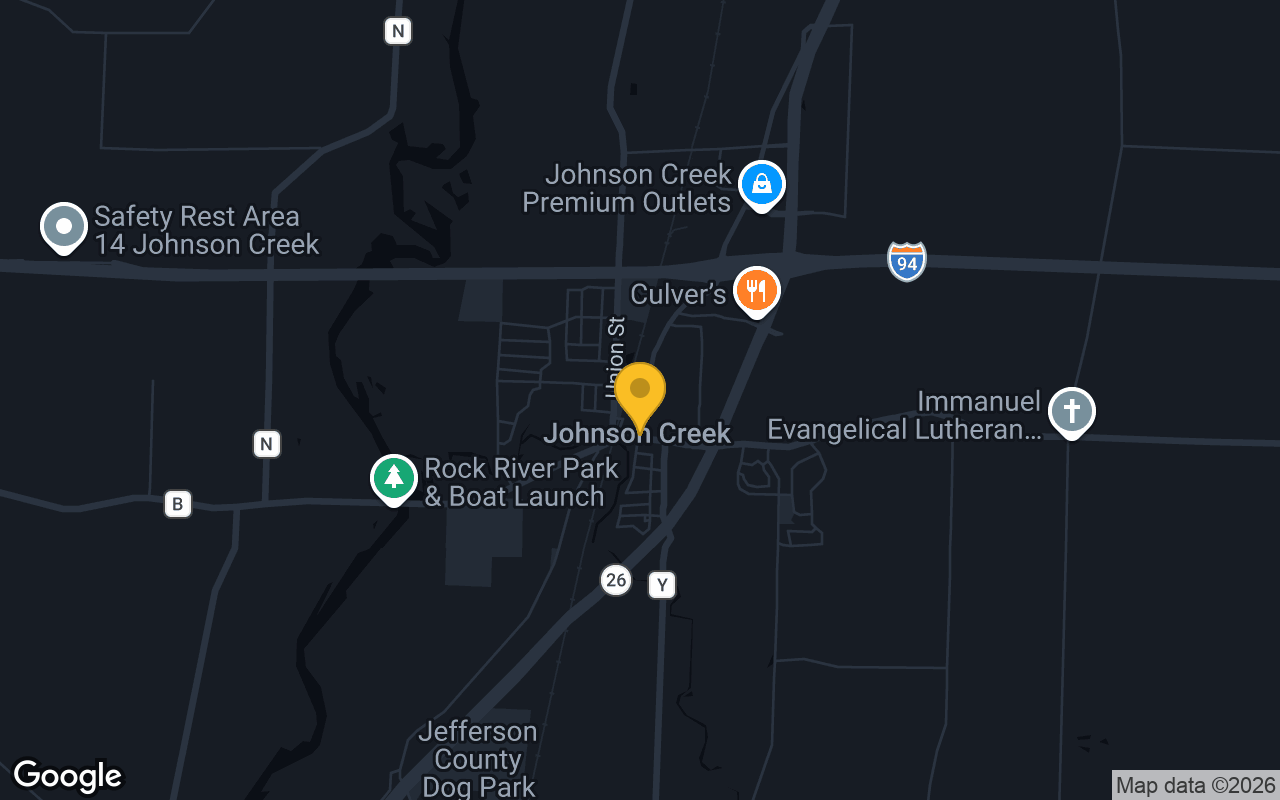 Map of bar trivia spots in Johnson Creek, WI