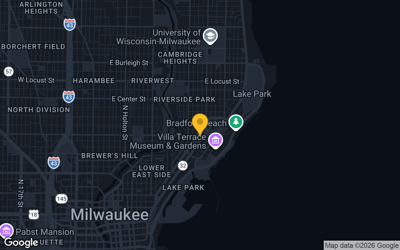 Map of bar trivia spots in Milwaukee, WI
