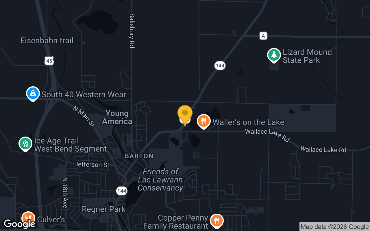 Map of bar trivia spots in West bend, WI