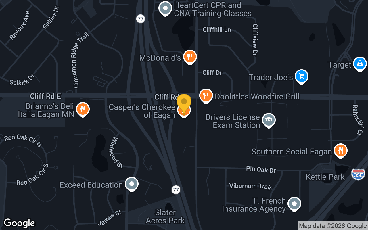 Map of Casper's Cherokee of Eagan