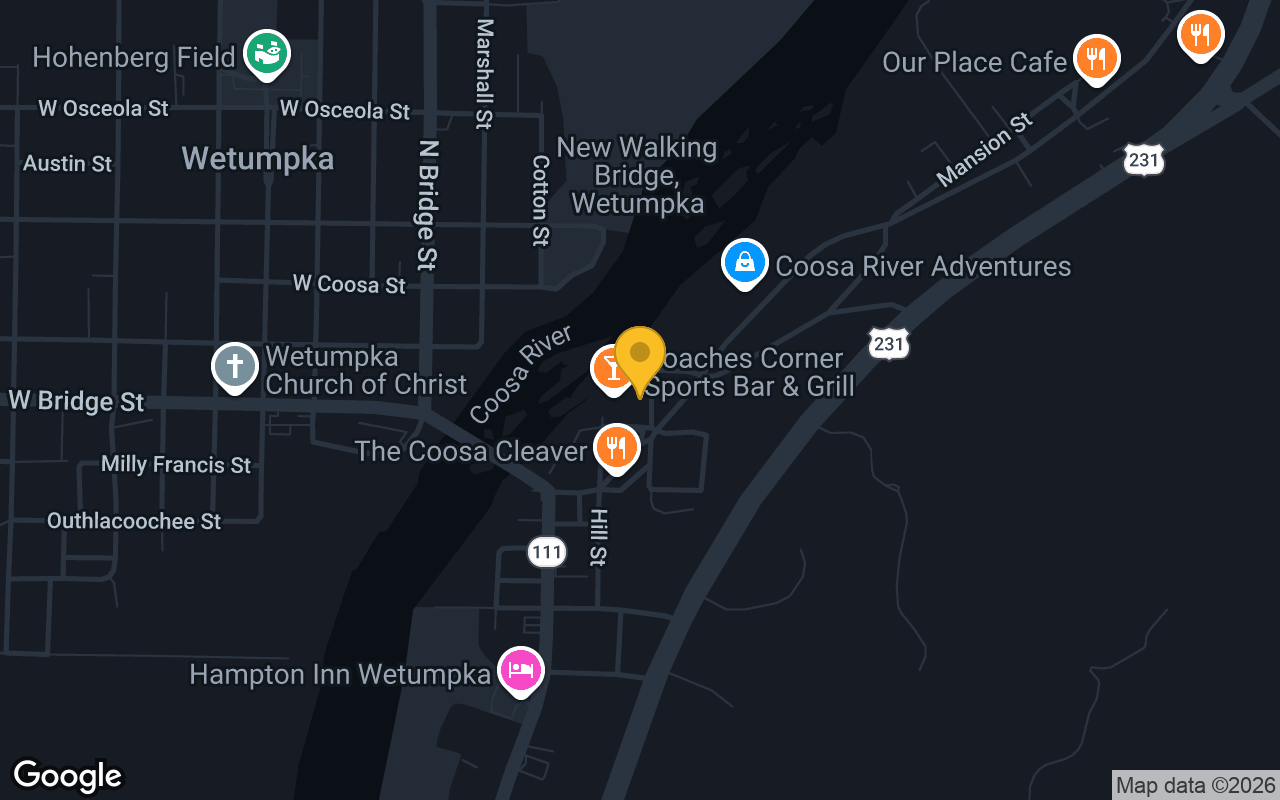 Map of Coosa River Craft House