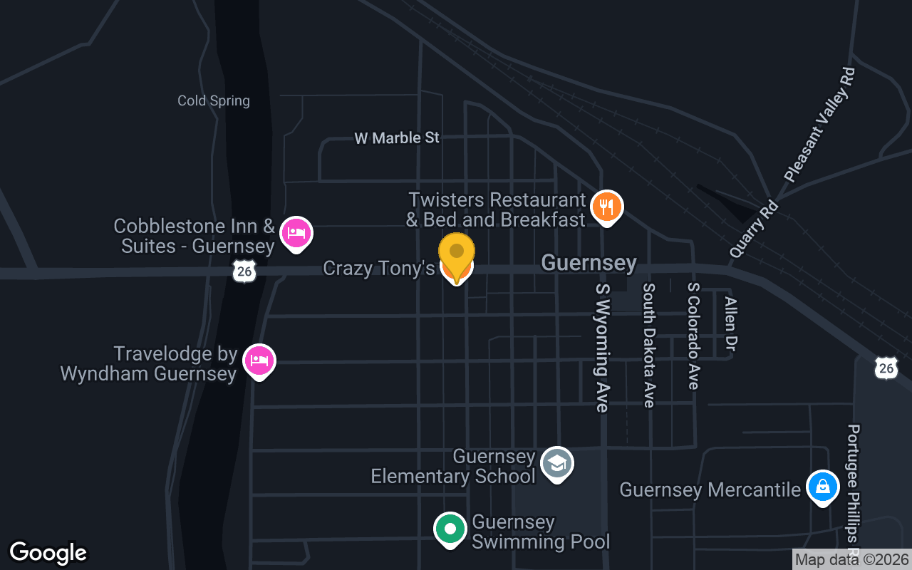 Map of Crazy Tony's