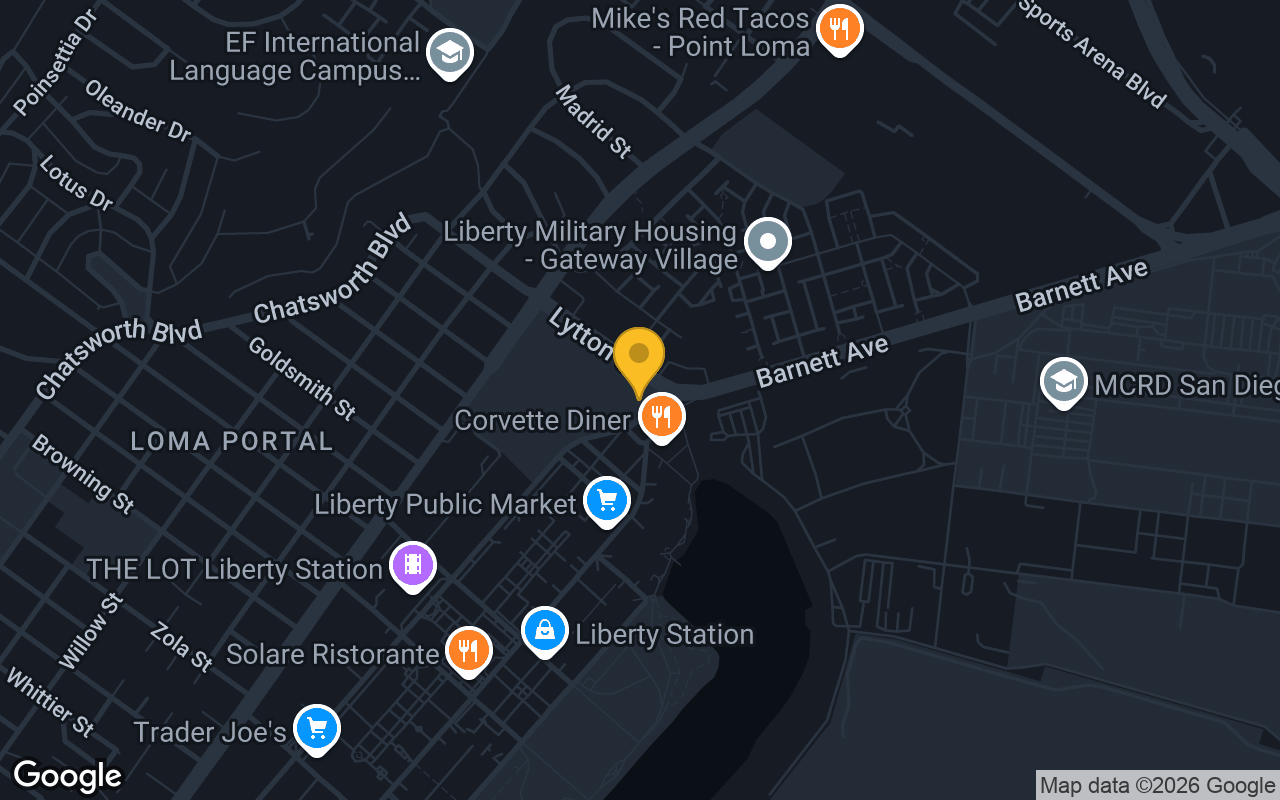 Map of Dirty Birds Liberty Station