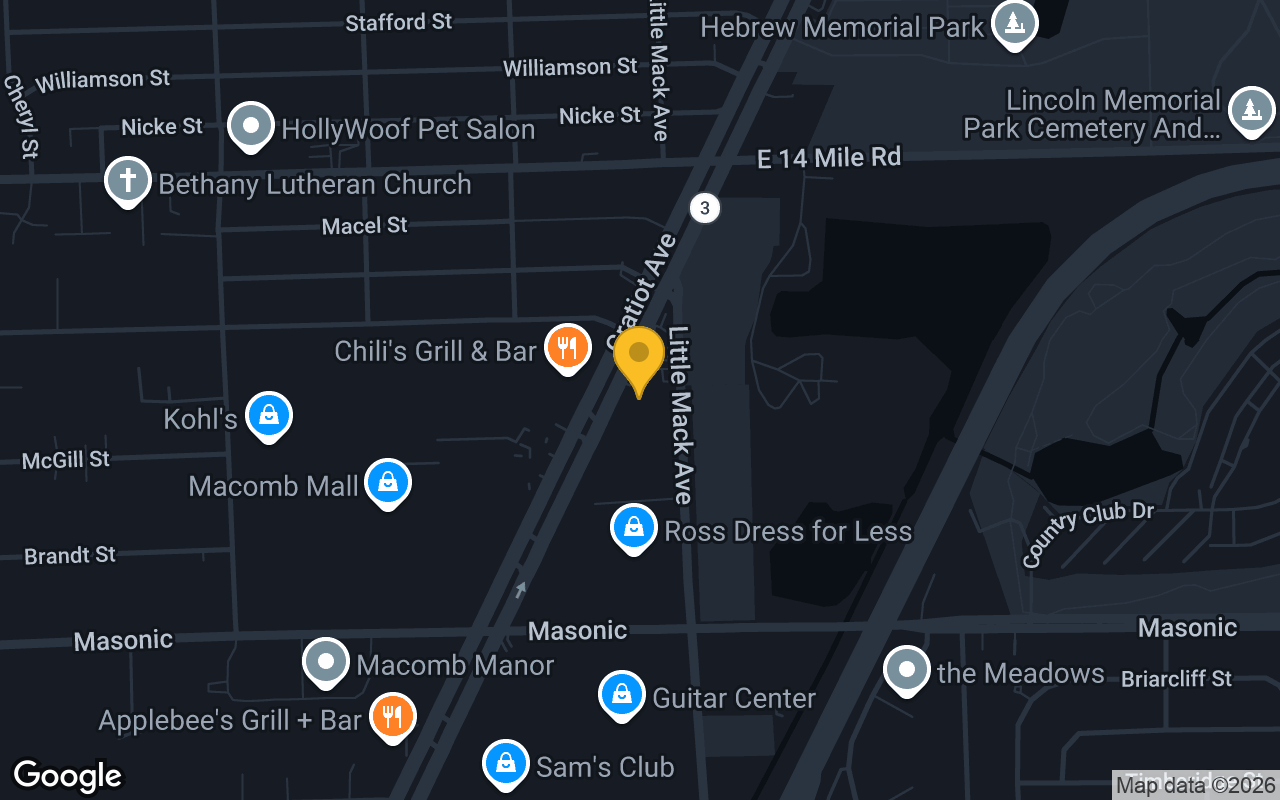 Map of Dooley's Roseville