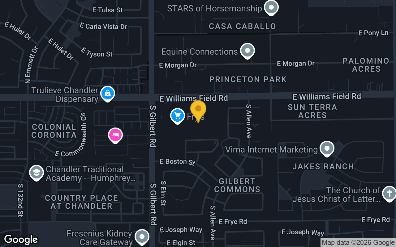 Map of Fat Willys Sports Grill  Gilbert