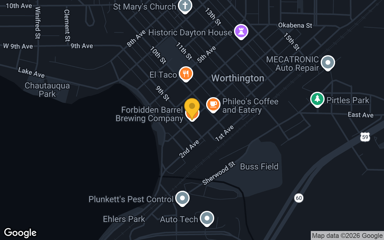 Map of Forbidden Barrel Brewing Co LLC