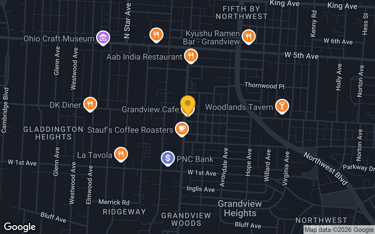 Map of Grandview Cafe