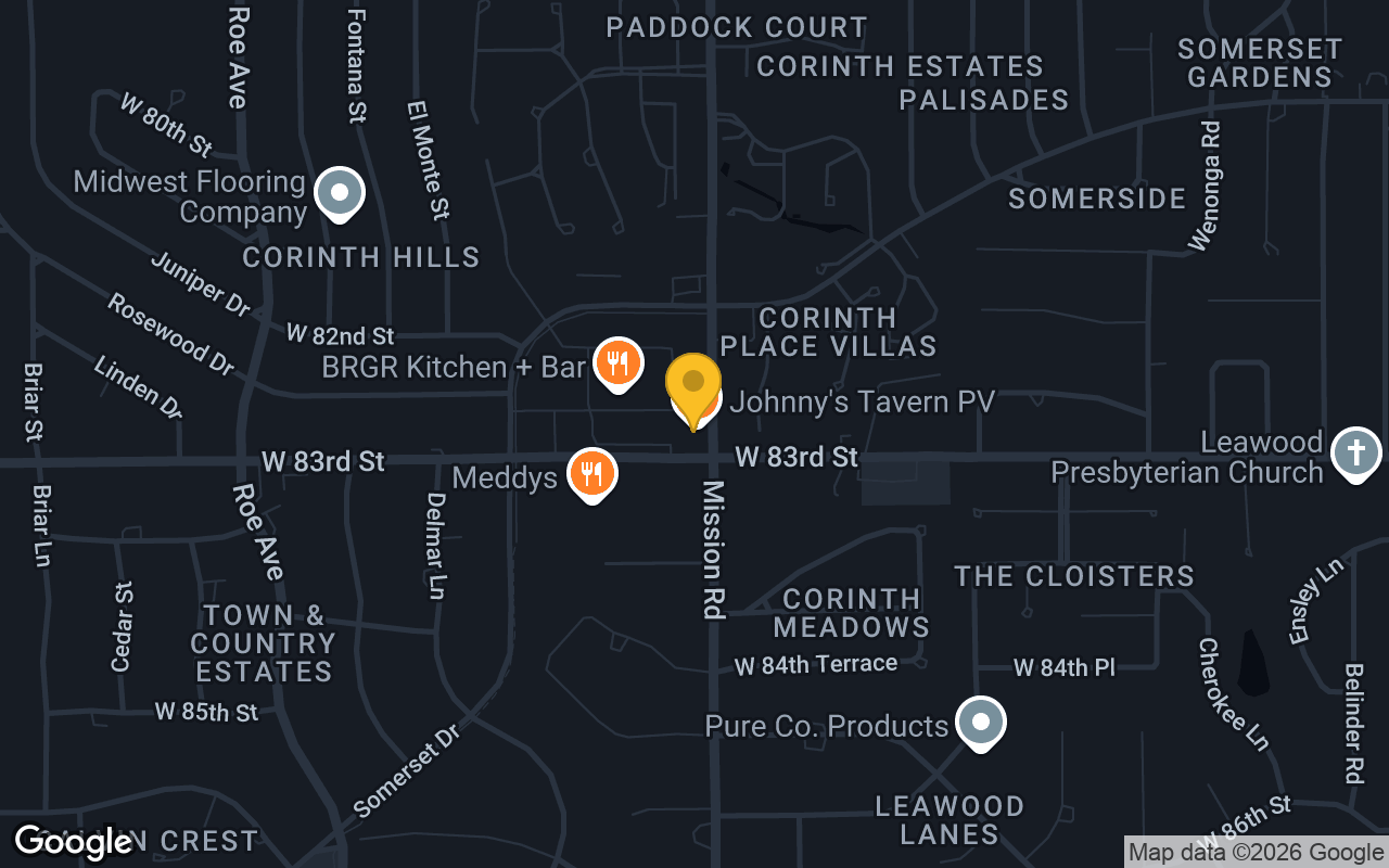 Map of Johnny's Tavern Prairie Village