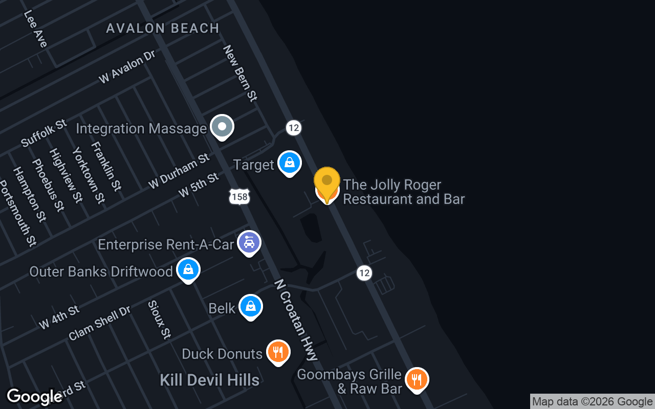 Map of Jolly Roger Restaurant