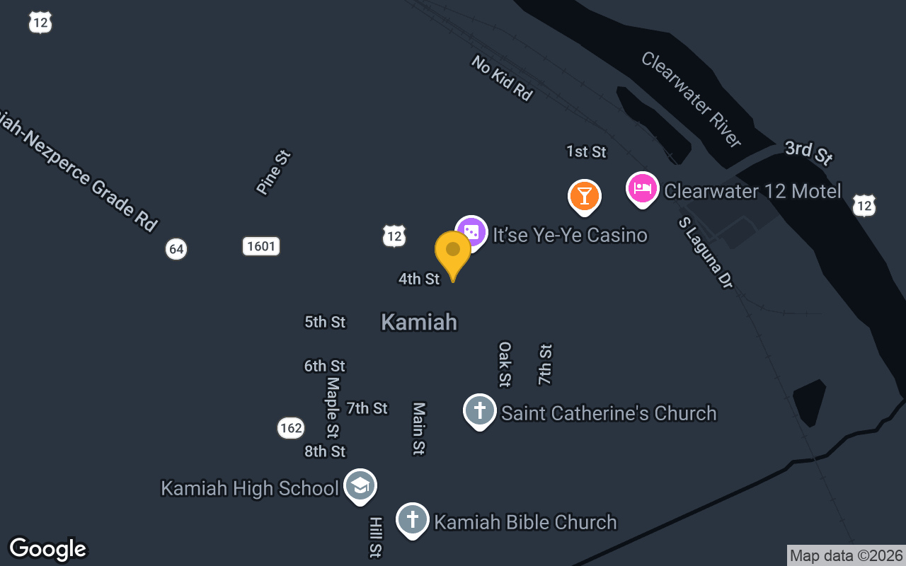 Map of Kamiah Hotel Bar & Steakhouse