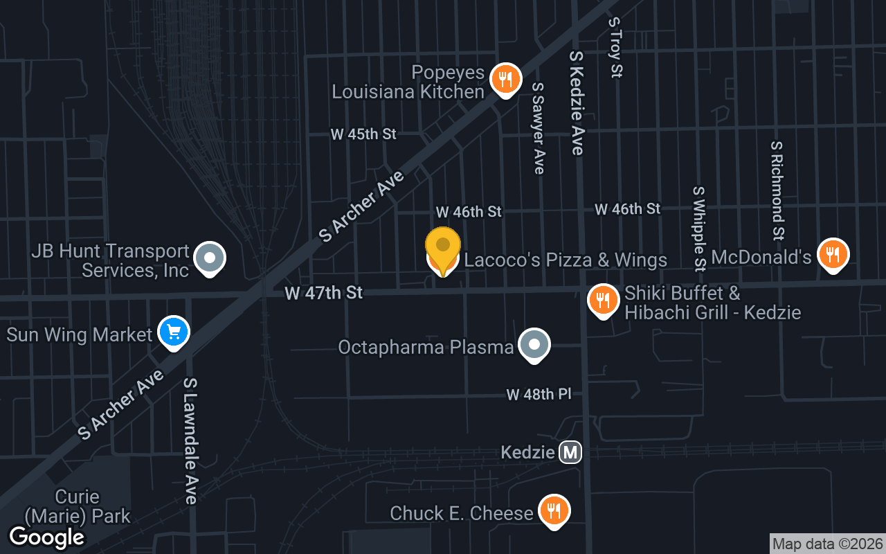 Map of LaCoco's Pizza & Wings