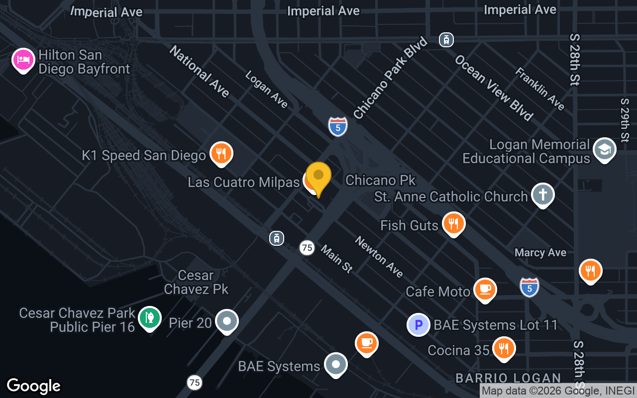 Map of Maggies Cafe Barrio Logan