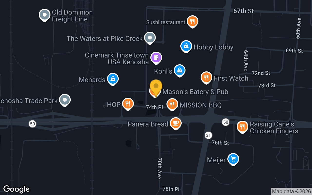 Map of Mason's Eatery & Pub
