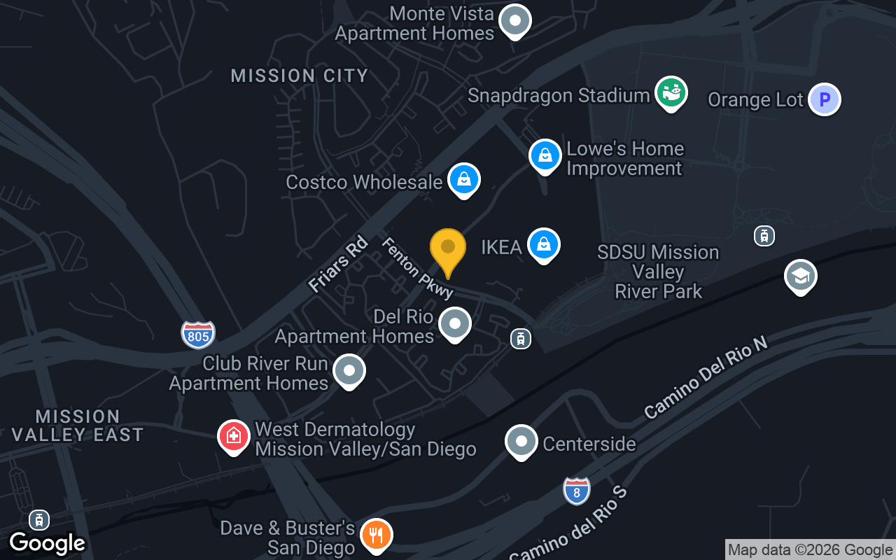Map of Oggi's Sports Brewhouse Pizza Mission Valley