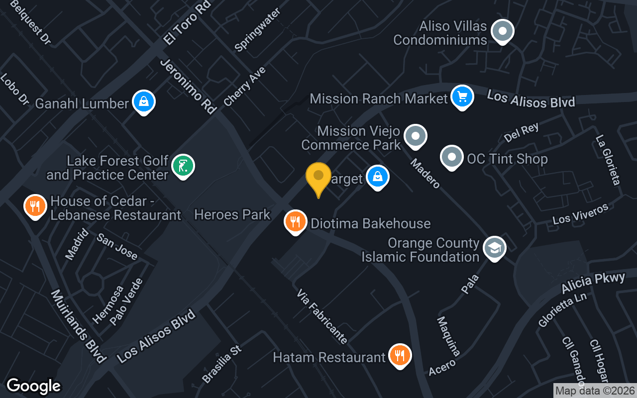 Map of Patsy's Irish Pub Mission Viejo