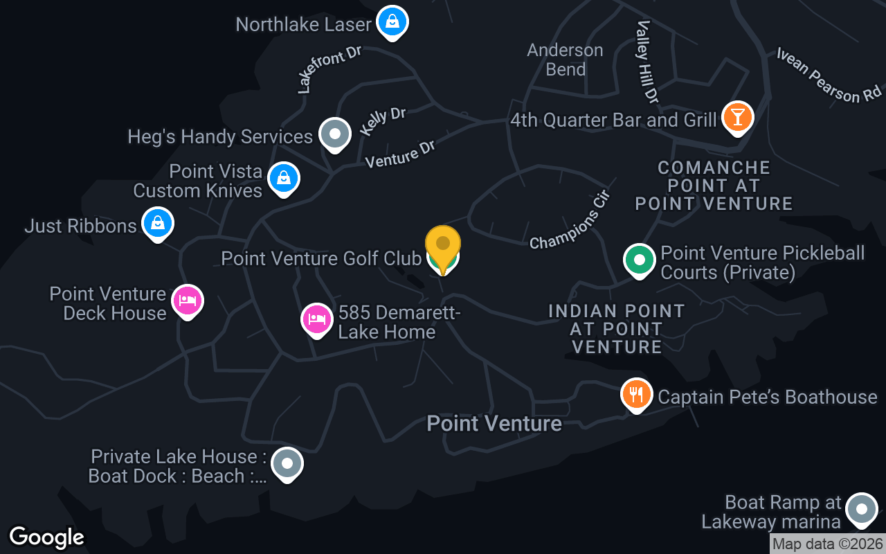 Map of Point Venture Golf Club  Caddie Shack Sports Bar