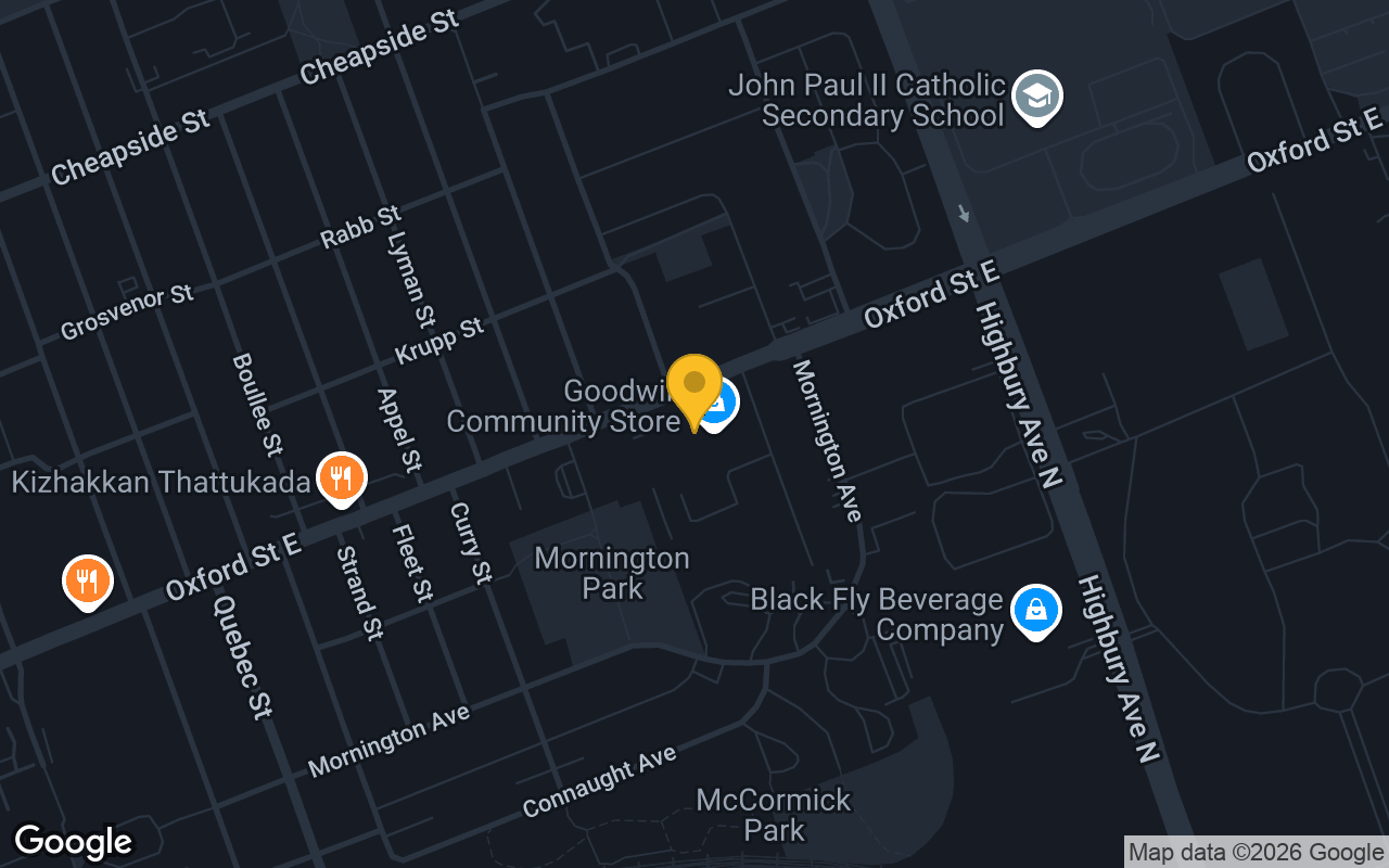 Map of Roxbury Bar and Grill