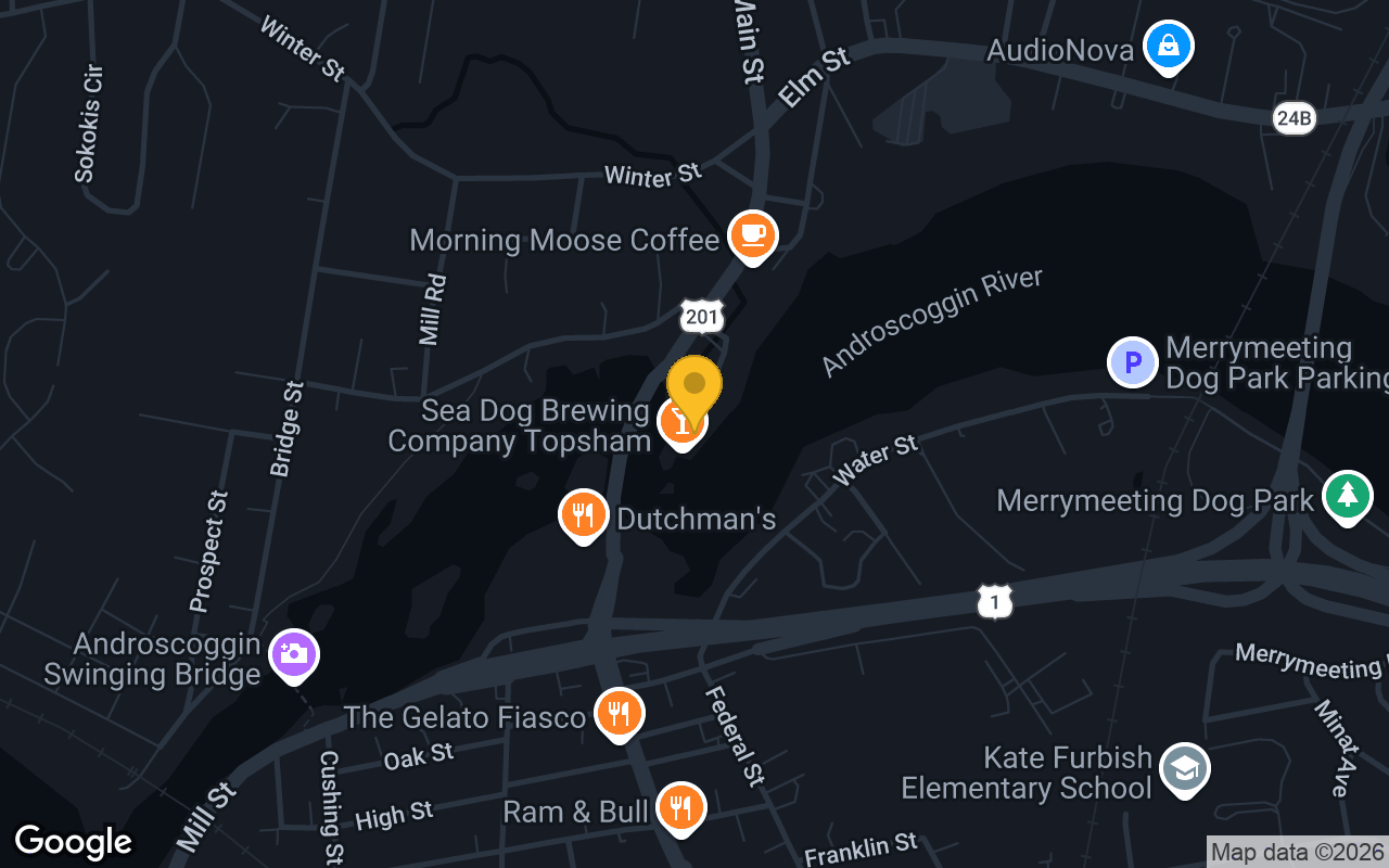 Map of Sea Dog Brewing Company Topsham