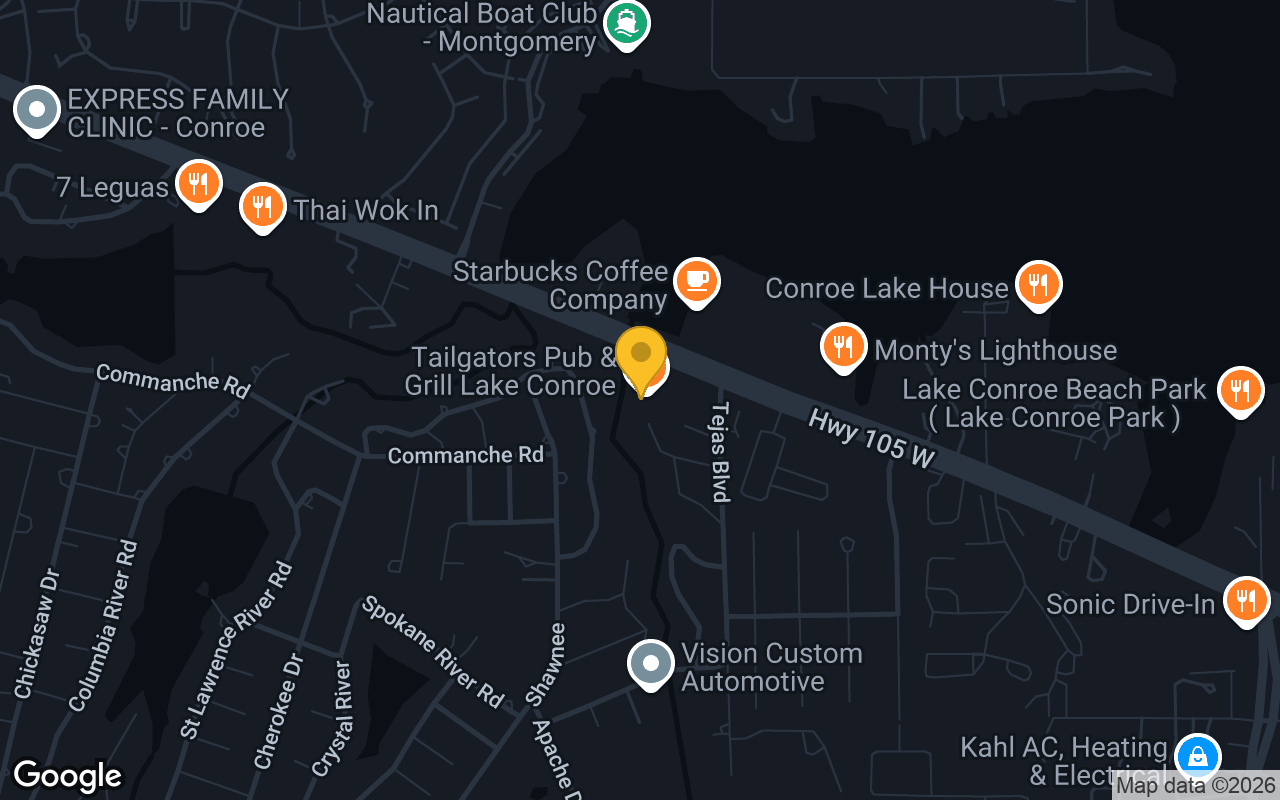 Map of Tailgators Pub & Grill Montgomery