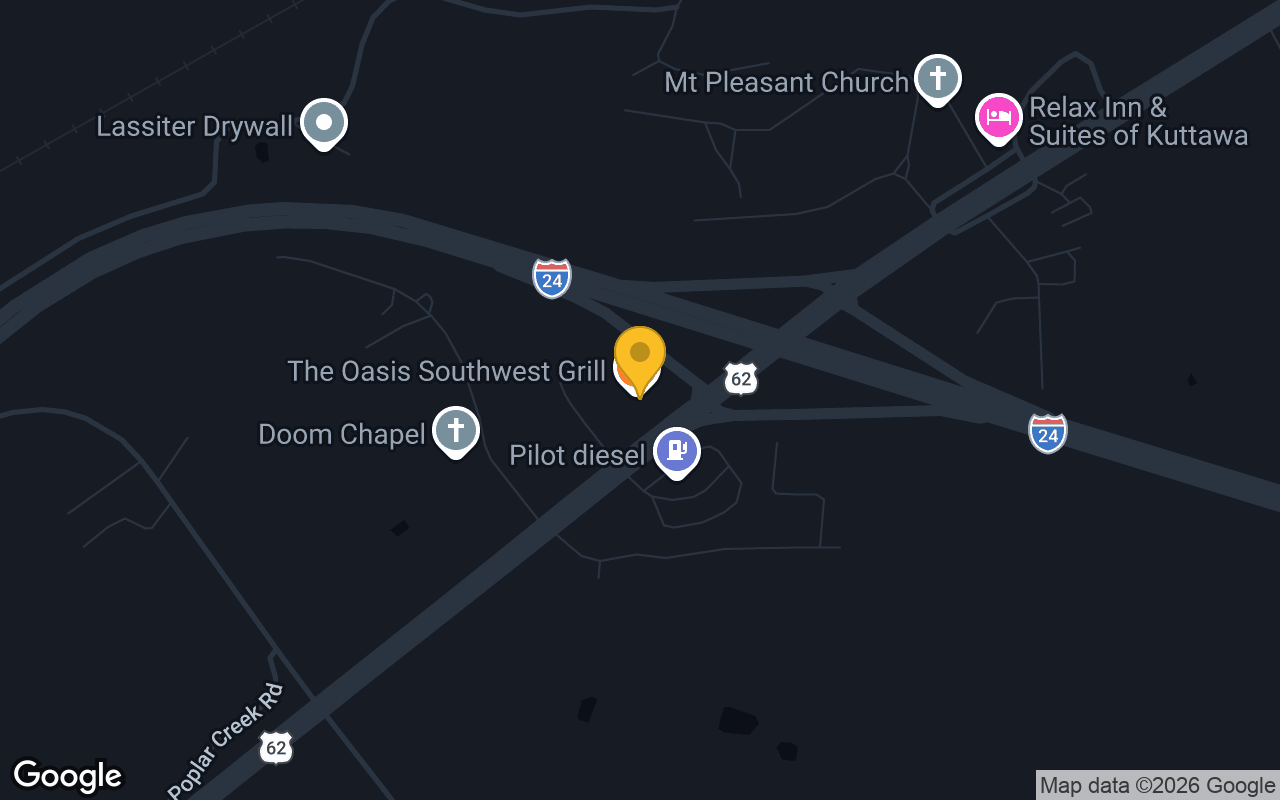 Map of The Oasis Southwest Grill