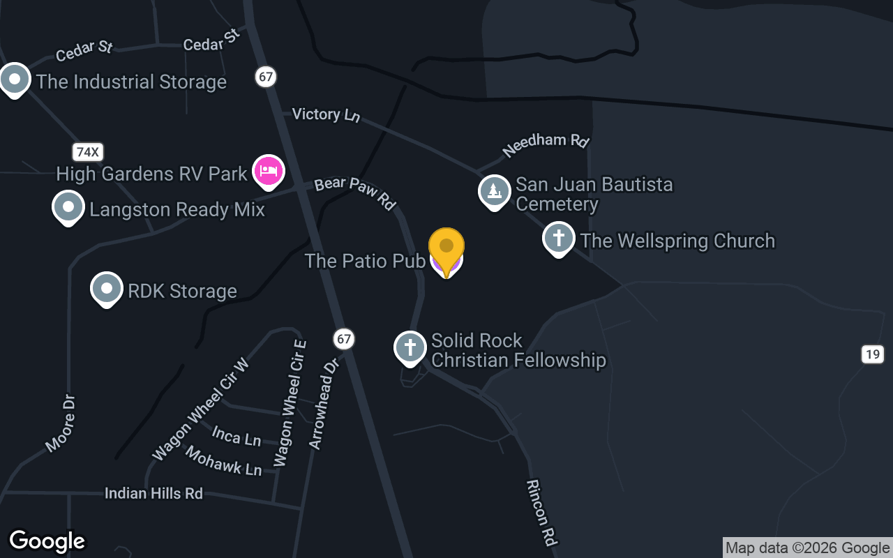 Map of The Patio Pub