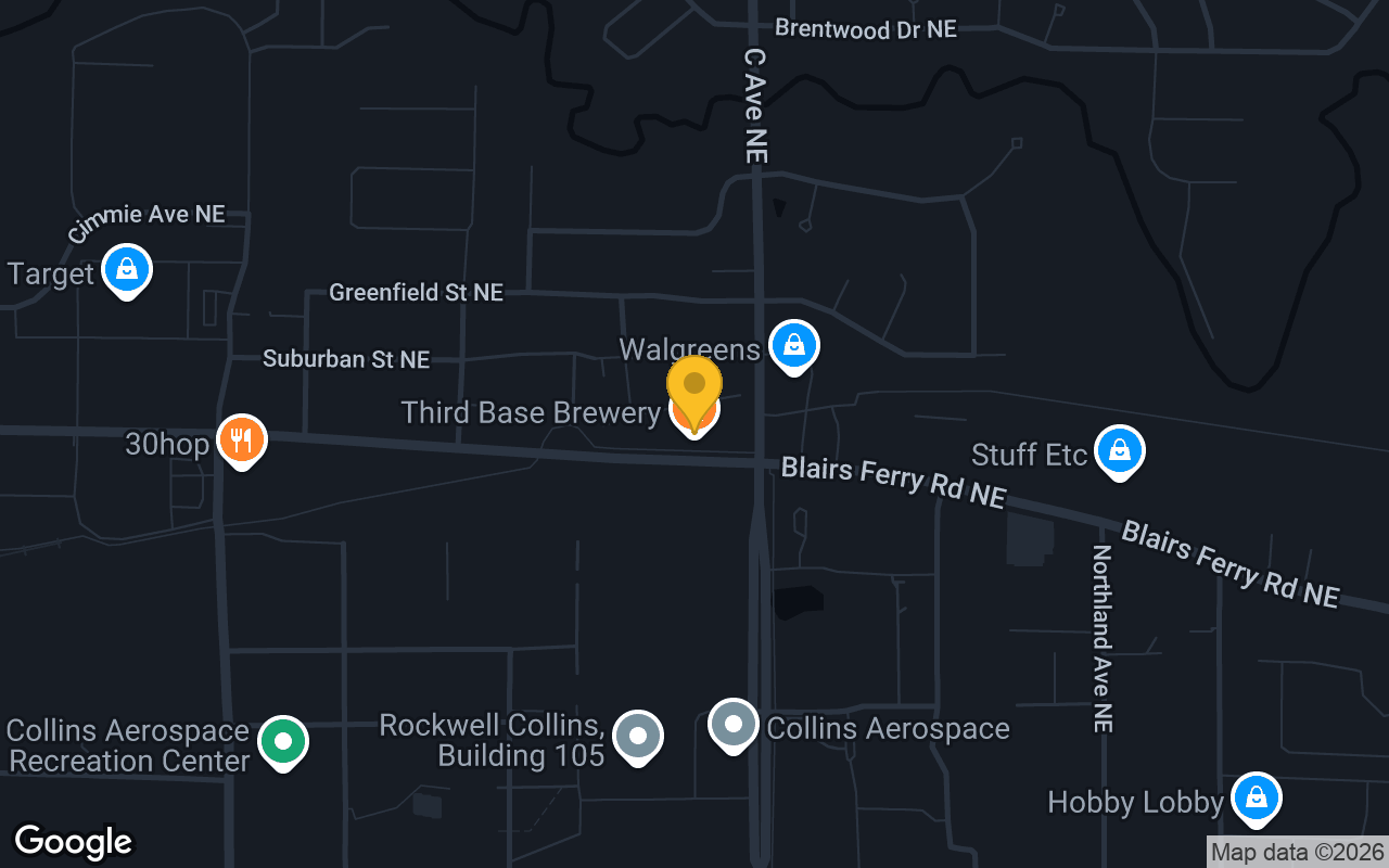 Map of Third Base Sports Bar and Brewery