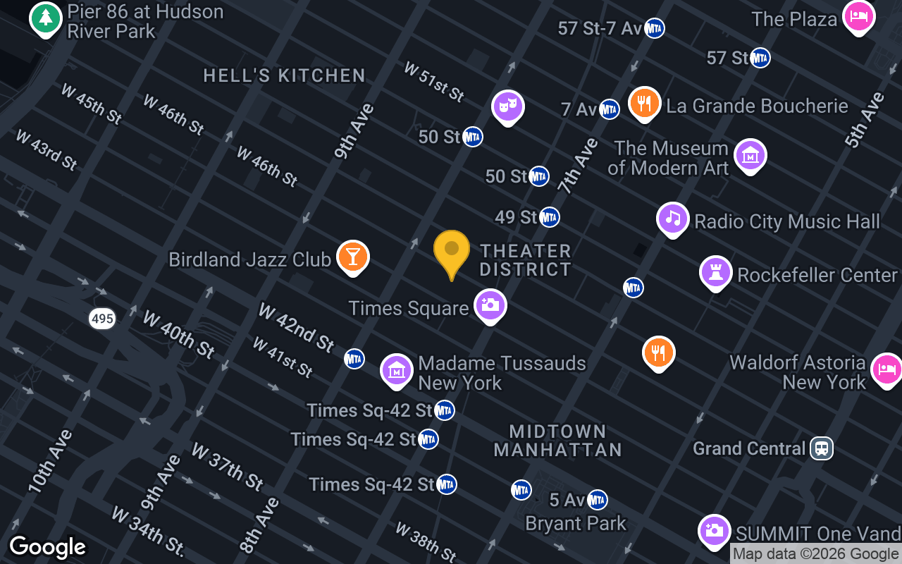 Map of Virtual Buzztime #NYC01